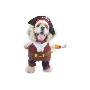 Soft Cotton Pirate Dog Outfit with Pirate Hat for Halloween or Party