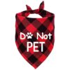 Soft Cotton Red Plaid Triangle Dog Bandana for Medium Large Dogs Breathable Neck Wear