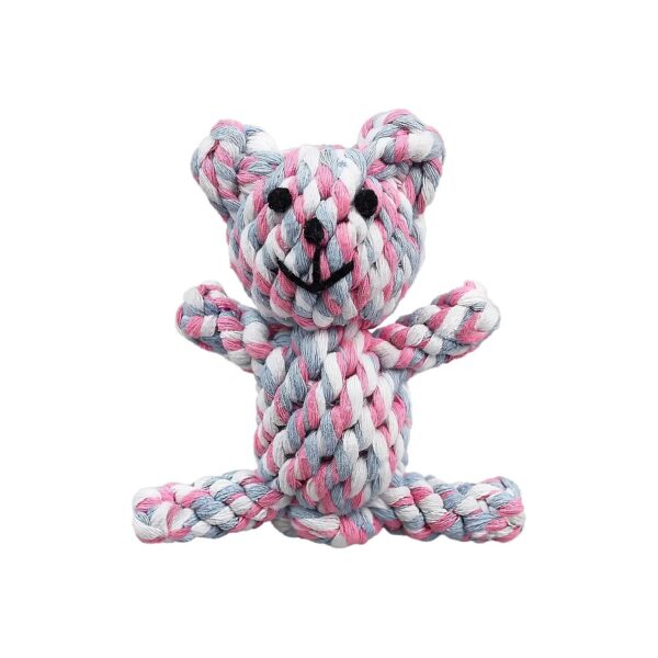 Soft Cotton Rope Teddy Bear Teething Toy for Ferrets and Dogs