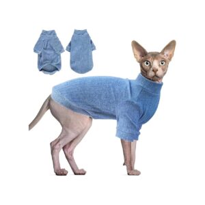 Soft Cotton Sweater with Turtleneck for Sphynx Cats and Teacup Chihuahua