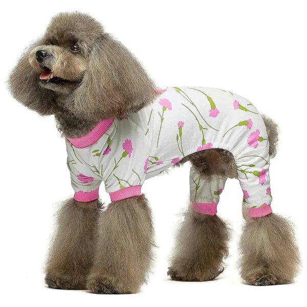 Soft Cotton XL Dog Pajamas with Sweet Heart Pattern for Small Breed Dogs