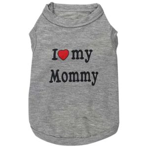 Soft Cotton XS Size I Love My Daddy Mommy Dog Vest Gift Costume