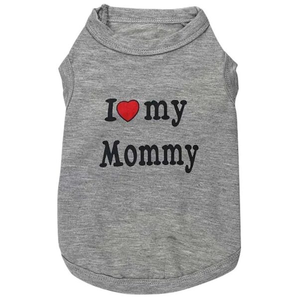 Soft Cotton XS Size I Love My Daddy Mommy Dog Vest Gift Costume