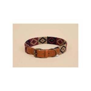 Soft Cotton and Leather Webbing Dog Collar with Adjustable Size for Small to Large Dogs