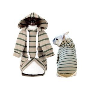 Soft Cozy Striped Pet Hooded Sweater for Small Medium Dog Cat Puppy Winter Warm Clothes