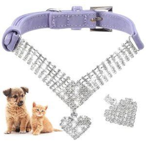 Soft Crystal Cat Collar Neck Decoration for Girl Dogs and Cats Adjustable Length