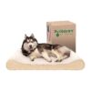 Soft Curly Faux Fur and Memory Foam Dog Bed with Removable Cover for Dogs Up to 75 lbs