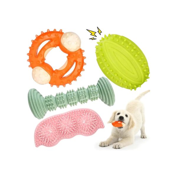 Soft Durable Dog Chew Toys Cleaning Teeth Protects Oral Health for Small Teething Puppies