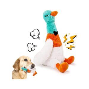 Soft Durable Plush Duck Squeaky Toy Crinkle Dog Chew Toy Gift for Large Medium Small Dogs