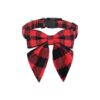 Soft Durable Red and Black Christmas Dog Collar with Bow Tie for Pets