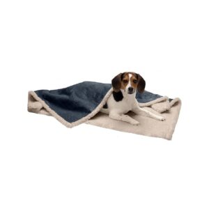 Soft Edged Terry and Sherpa Heat Reflecting Dog Blanket for Indoor and Outdoor Use