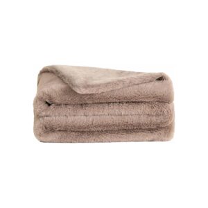 Soft Faux Fur Mocha Shar Pei Pet Blanket for Bed and Couch Comfort