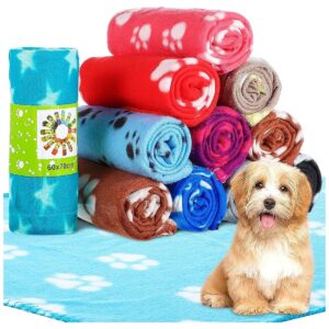 Soft Fleece Blanket for Small Animals Puppy Kitten Bedding Paw Print Mat