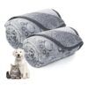 Soft Fleece Blanket for Small to Medium Dogs with Cute Paw Print for Bed Couch Protection