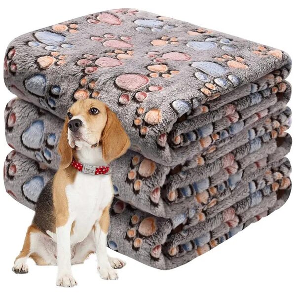 Soft Fleece Blankets for Large Dogs, Cats, and Pets, Three-Pack for Couch, Bed, or Car