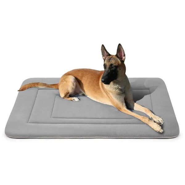 Soft Fleece Dog Crate Bed Pad Mat for Large Dogs, Non Slip Bottom, Washable and Durable