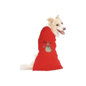 Soft Fleece Dog Red Sweater Vest Halloween Elk Head Pattern Christmas Pet Accessories