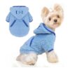 Soft Fleece Dog Sweater for Small Dogs Boy Girl Pet Hoodies Blue XS Perfect Winter Outfit