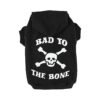 Soft Fleece Lettered Dog Hoodie with Bad to the Bone Design, Cozy Hooded Pet Clothes