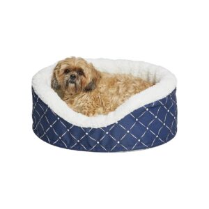 Soft Fleece Orthopedic Comfort Pet Bed for Small Dogs and Cats in Diamond Pattern