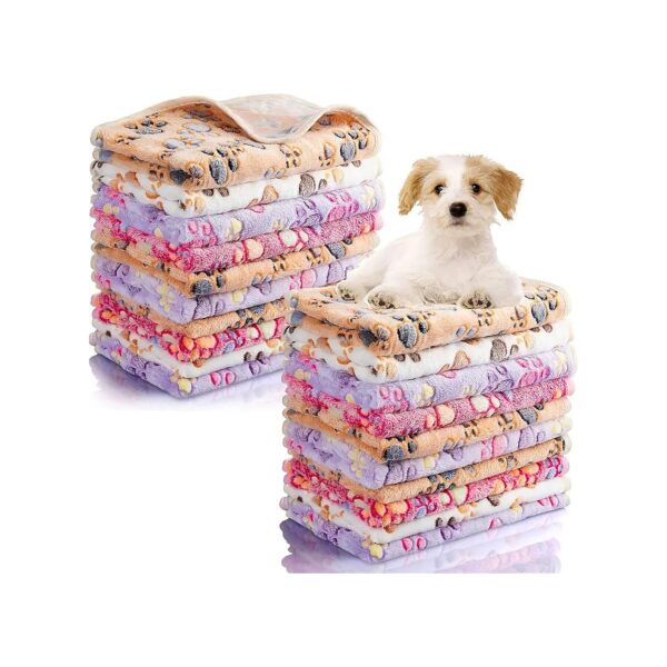 Soft Fleece Pet Blankets for Pets, 40 Pieces in 4 Colors, Breathable and Durable