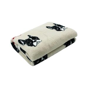 Soft Fleece Pet Dog Blanket Cover for Small Medium Puppy Cats with Cute Animals Design