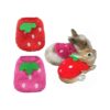 Soft Fleece Strawberry Pet Clothes for Small Breeds, Size 3XS