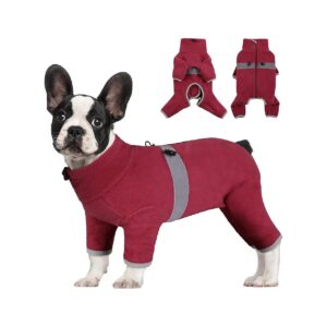 Soft Fleece Winter Dog Coat with Legs for Small Medium Dogs Warm Comfy Pullover