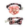 Soft Floral Female Dog and Cat Collars with Crystal Pistil Studded Flower Charm