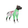 Soft Floral Print Dog Jammies for Large Breeds, 4-Legged Onesies for Post-Operative Care