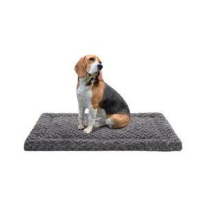 Soft Fluffy Washable Dog Bed Mat for Medium Dogs 35x22 Inch Gray