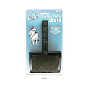 Soft Foam Cushioned Pet Shedding Brush for Black and Gray Large Breed Dogs