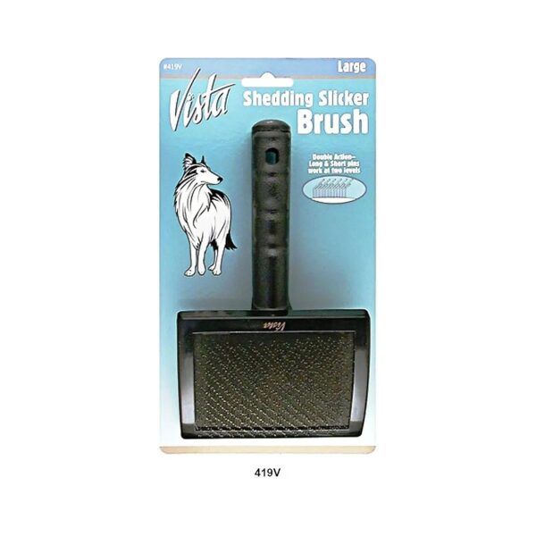 Soft Foam Cushioned Pet Shedding Brush for Black and Gray Large Breed Dogs