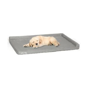 Soft Foam Dog Crate Pad with Water-Resistant Microsuede Cover