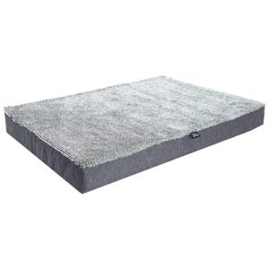 Soft Foam Dog Mattress with Neutral Gray Tone and Classic Design