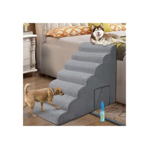 Soft Foam Dog Steps with 7 Tier Pet Ramps for Small to Medium Breed Dogs