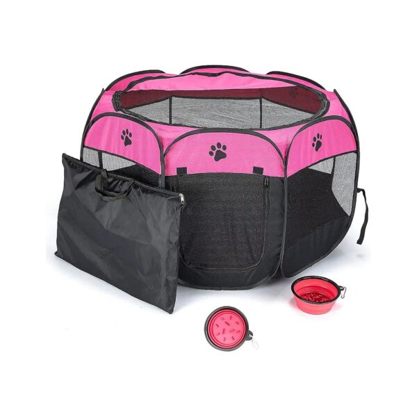 Soft Foldable 8-Panel Mesh Pet Playpen Kennel Puppy House Pet