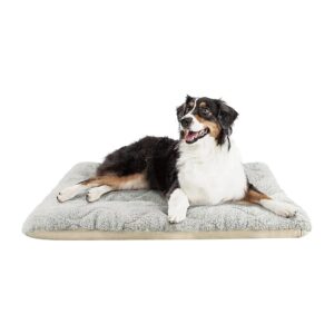 Soft Furry Dog Bed Mat with Removable Cover Cozy Warm Pet Sleeping Kennel Pad 33" x 21