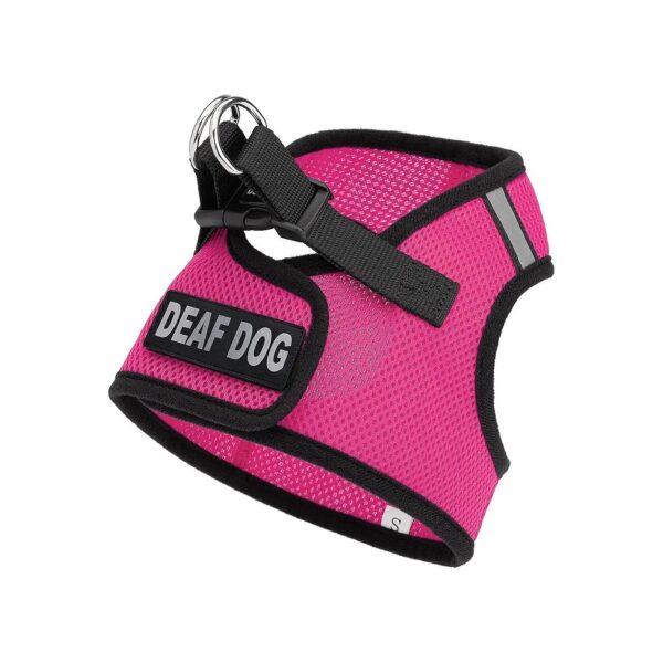 Soft Gentle Padded Mesh Dog Harness for Dogs Girth 22 to 25 Inches with Deaf Dog Patch