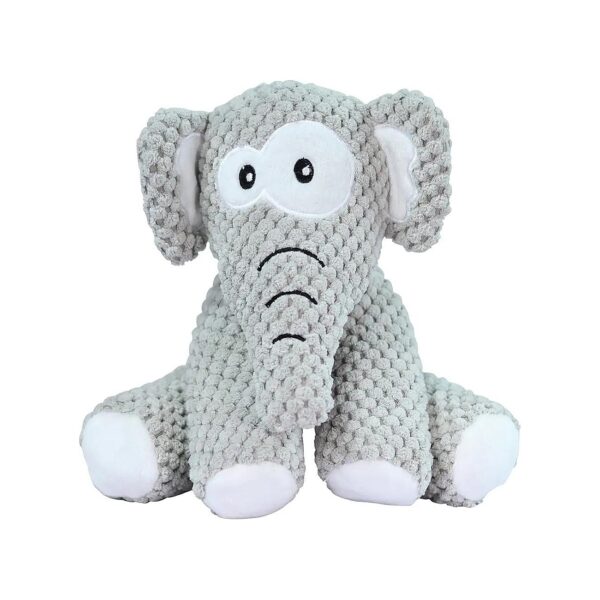 Soft Gray Plush Dog Toy with Squeaker for Puppy Small Medium Dogs