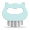 Soft Green Cat Grooming Comb for Lightly Shedding Fur Removal