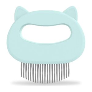 Soft Green Cat Grooming Comb for Lightly Shedding Fur Removal