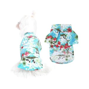 Soft Hawaiian Dog Shirt with Breathable Fabric for Summer Wear