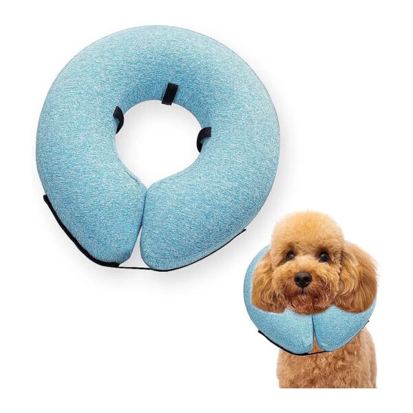 Soft Inflatable Cone Collar for Dogs and Cats Recovery Aid after Surgery