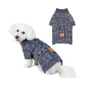 Soft Knit Turtleneck Dog Sweater for Large Dogs Cozy Winter Acrylic Clothing