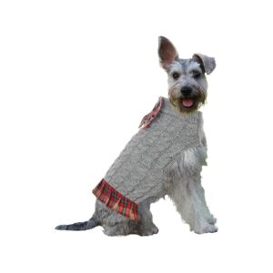 Soft Knitted Dog Sweater Dress for Winter with Elastic Fit and Leash Hole