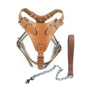 Soft Leather Dog Harness for Large Breeds like Pit Bull, Boxer, and Bull Terrier