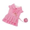 Soft Lightweight Dog Dress with Pleated Trim Design for Small Medium Female Dogs Pink M