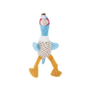 Soft Lightweight Plush Chicken Shape Dog Cat Toy with Squeaker Inside Blue