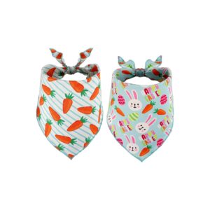 Soft Material Bunny and Carrot Easter Dog Bandana for Small Medium Large Dogs